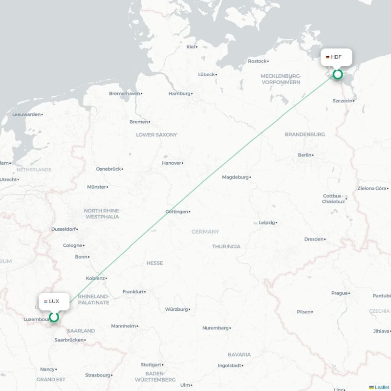 LUX - HDF route map