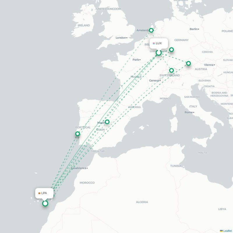 LUX - LPA route map