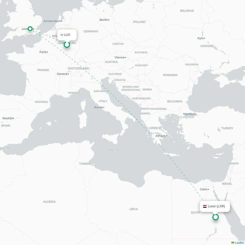 LUX - LXR route map
