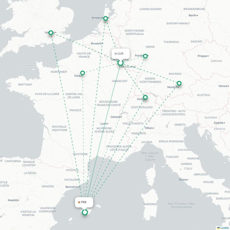 LUX - PMI route map
