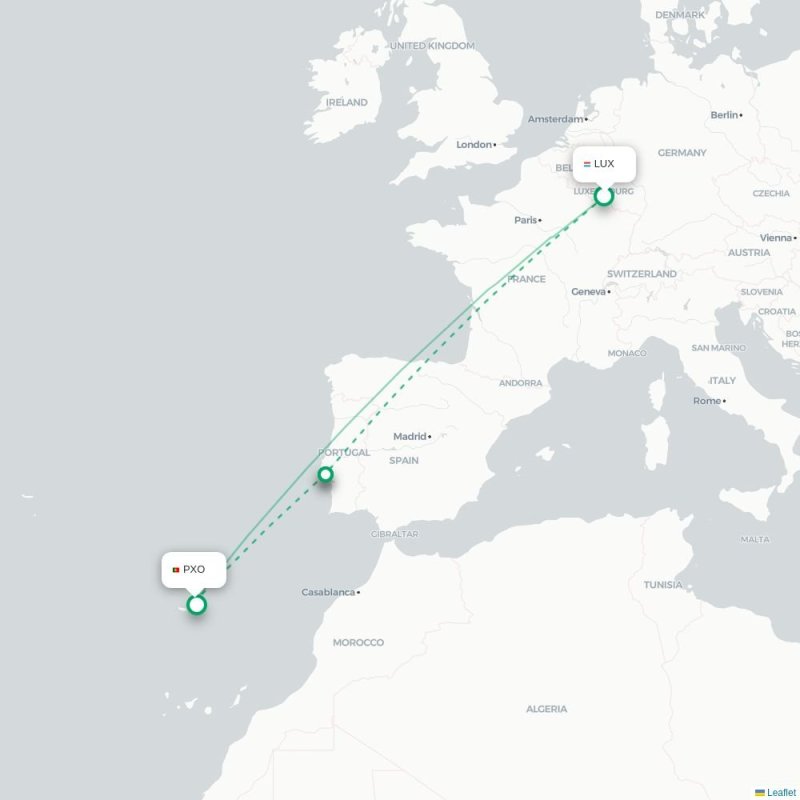 LUX - PXO route map
