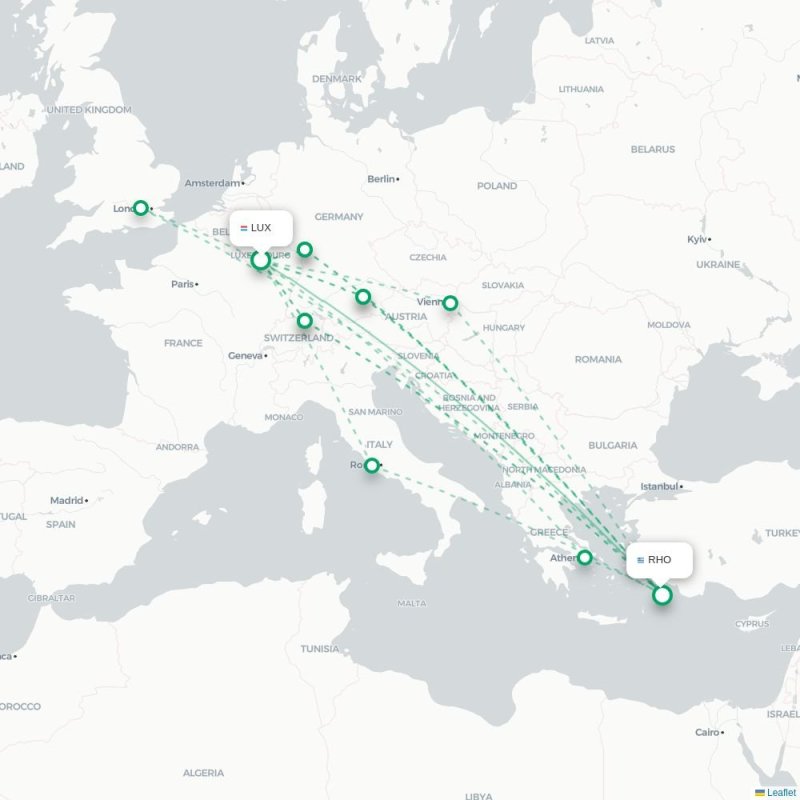 LUX - RHO route map