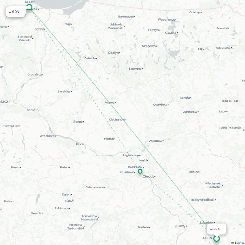 LUZ - GDN route map