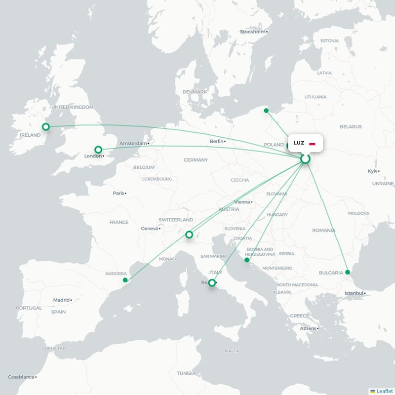 Route map Swidnik  LUZ airport