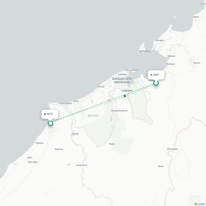 LWY - MYY route map