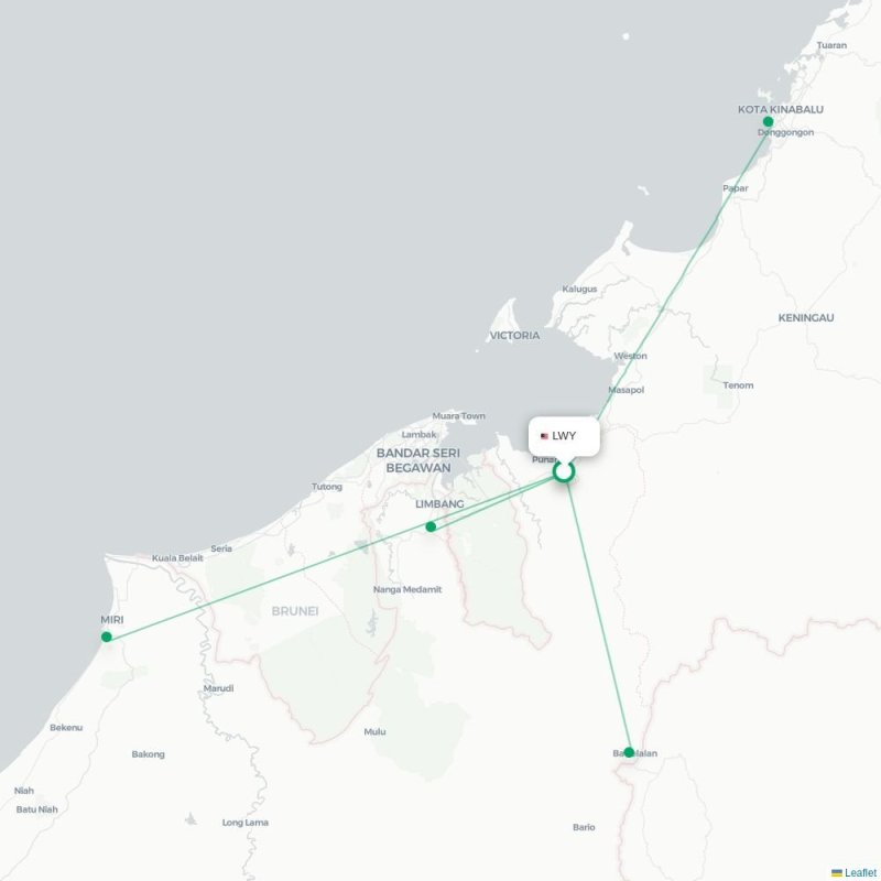 LWY - BKM route map