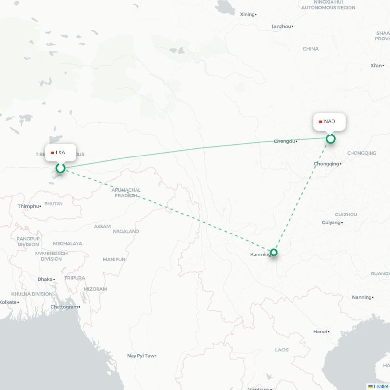 LXA - NAO route map