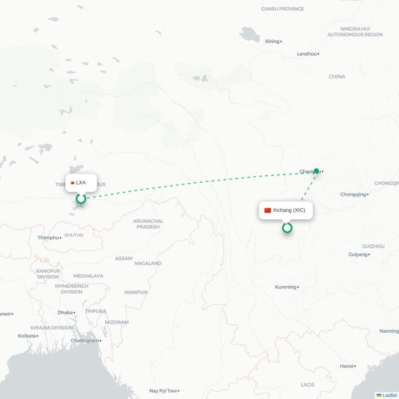 LXA - XIC route map
