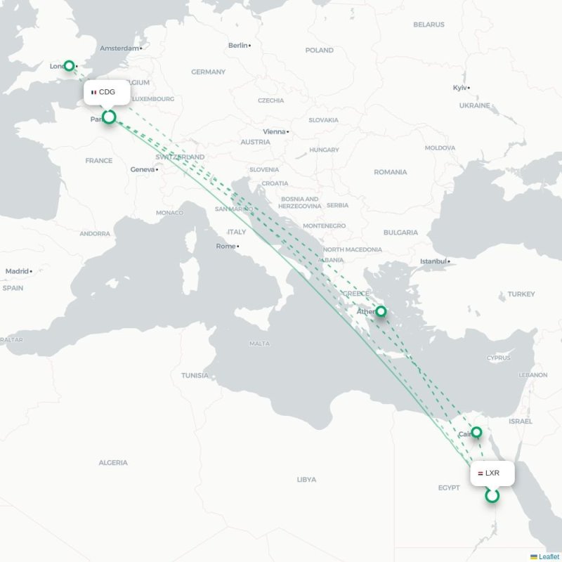 LXR - CDG route map