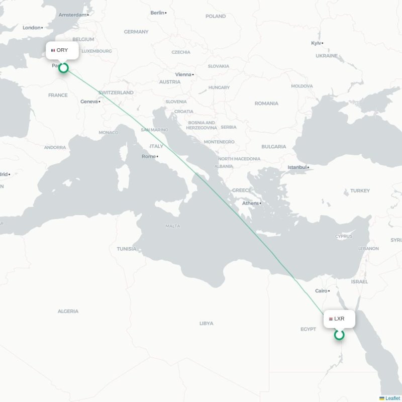 LXR - ORY route map