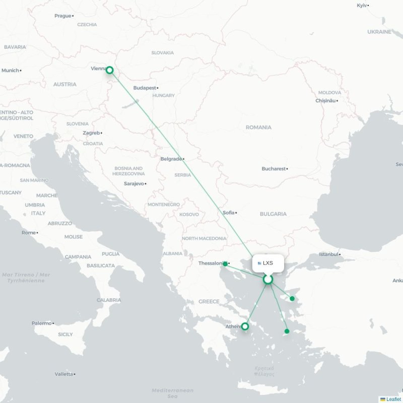 LXS - SKG route map