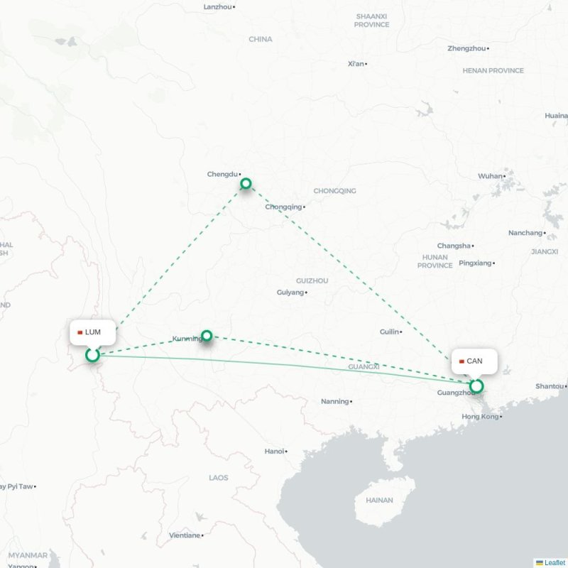 LYA - CAN route map