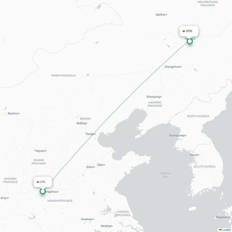 LYA - HRB route map