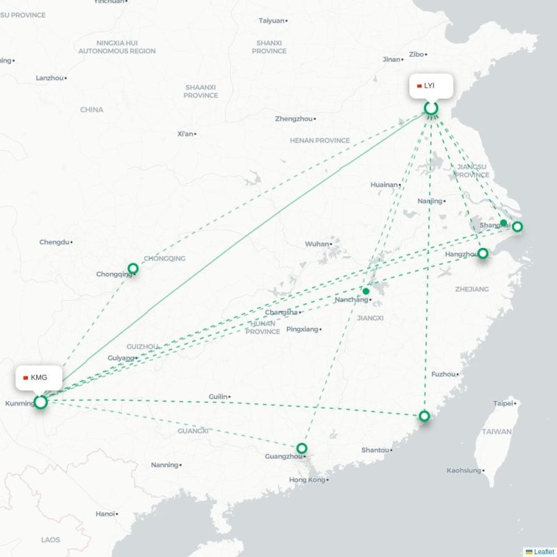 LYI - KMG route map