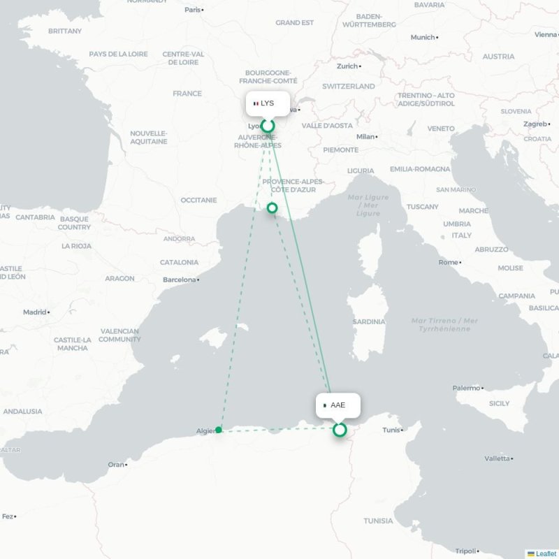 LYS - AAE route map