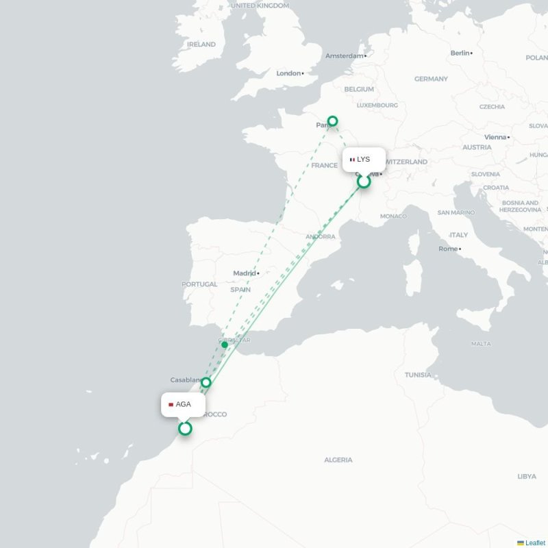 LYS - AGA route map