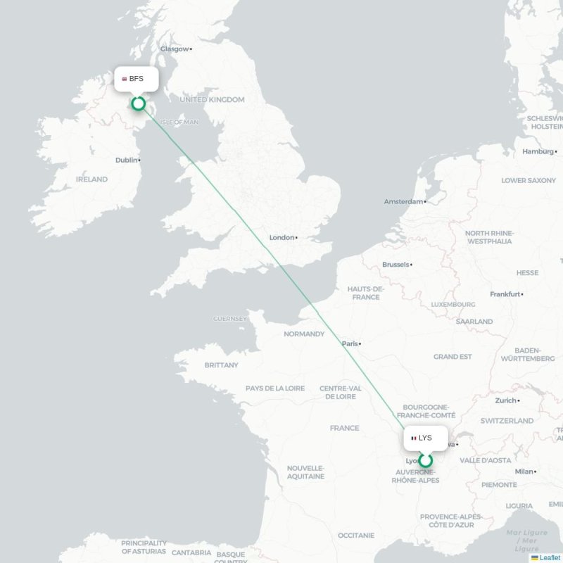 LYS - BFS route map