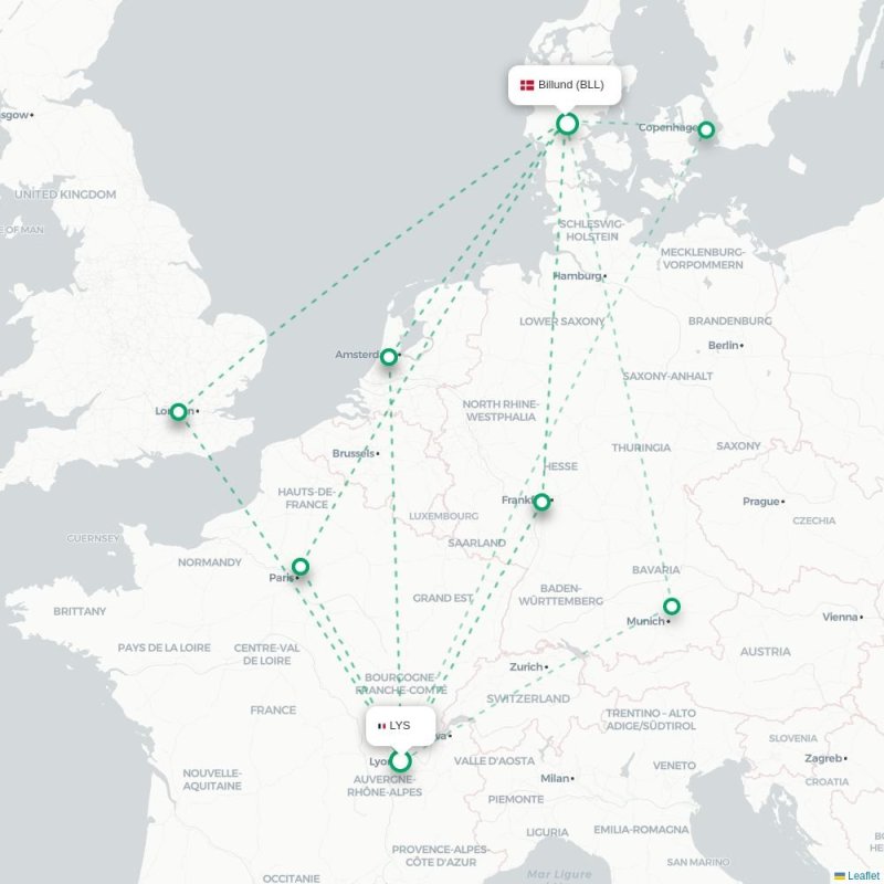 LYS - BLL route map