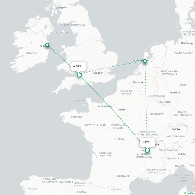 LYS - BRS route map