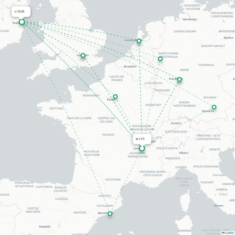 LYS - DUB route map