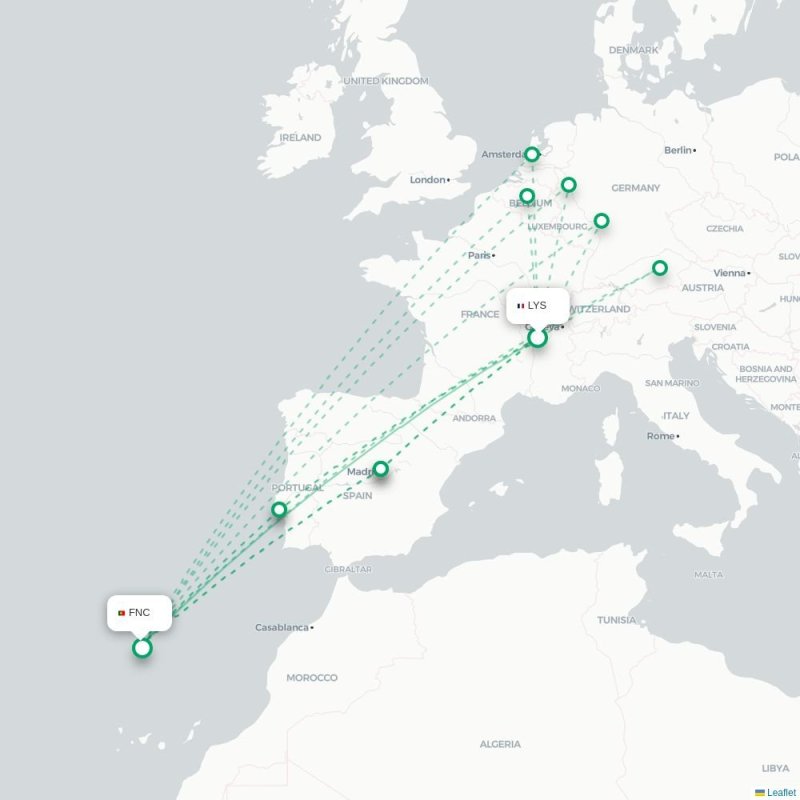 LYS - FNC route map