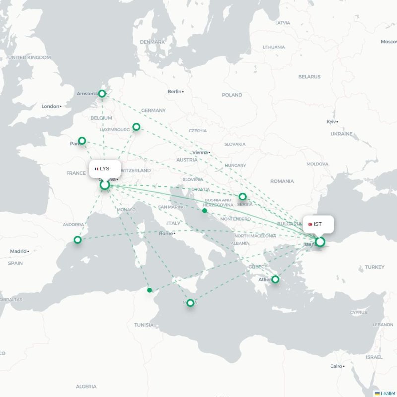 LYS - IST route map