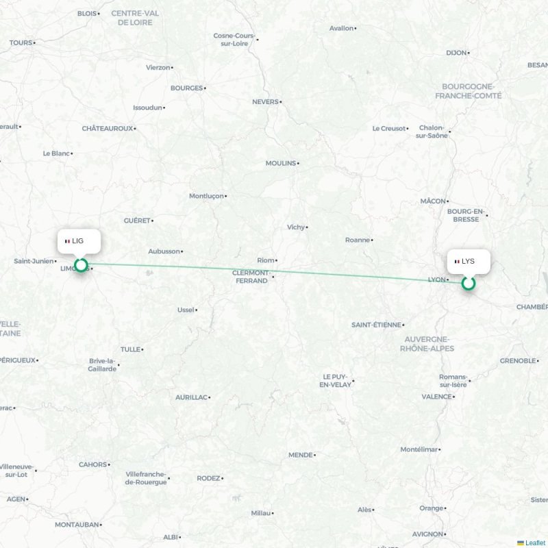 LYS - LIG route map