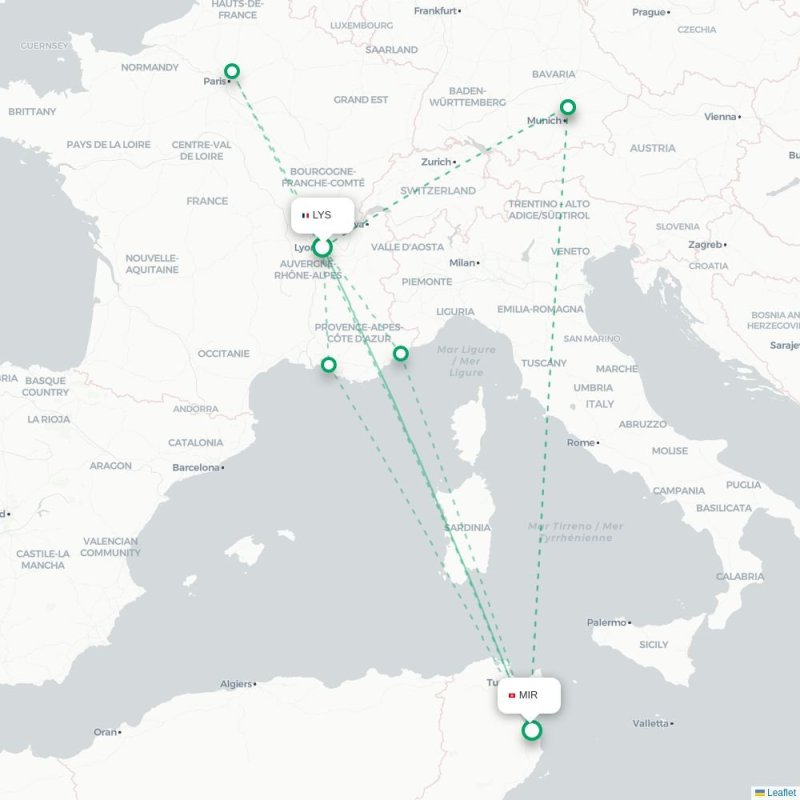 LYS - MIR route map