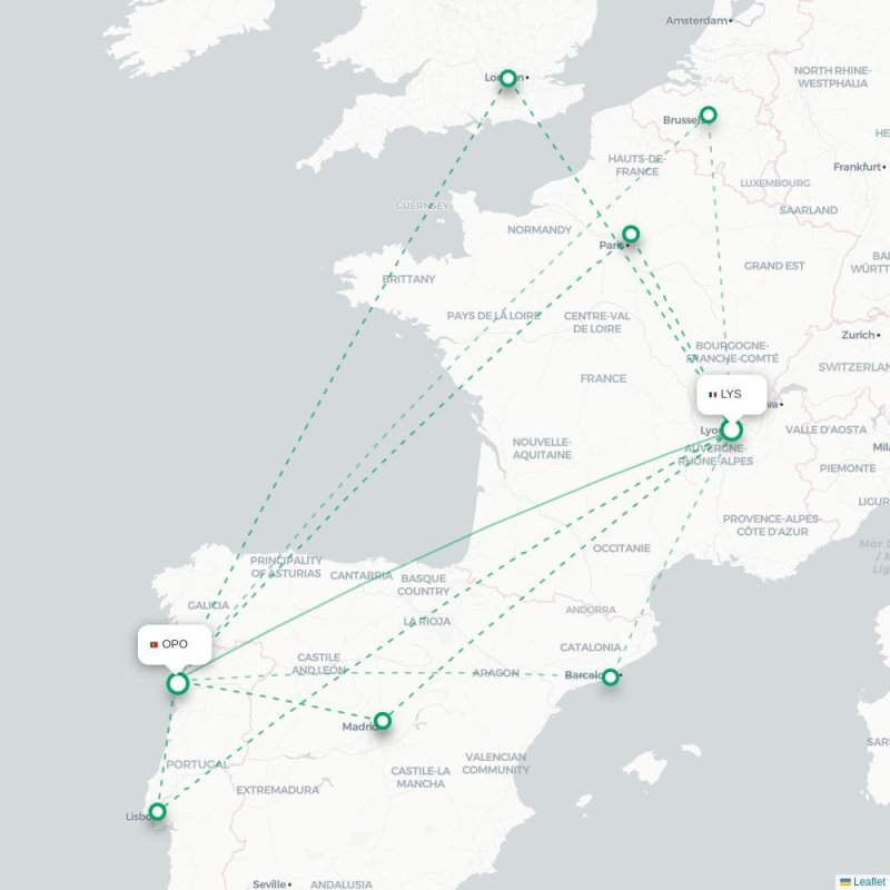 LYS - OPO route map