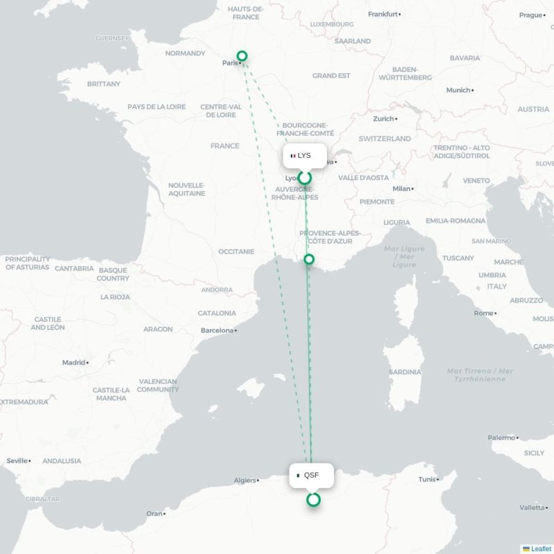 LYS - QSF route map