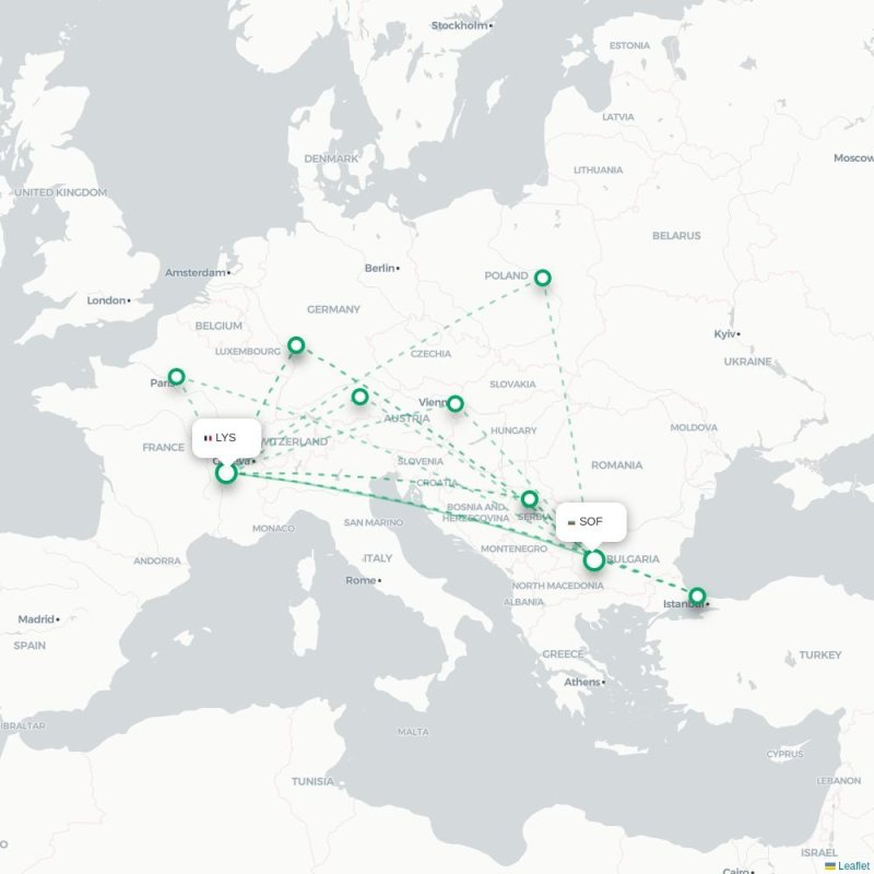 LYS - SOF route map