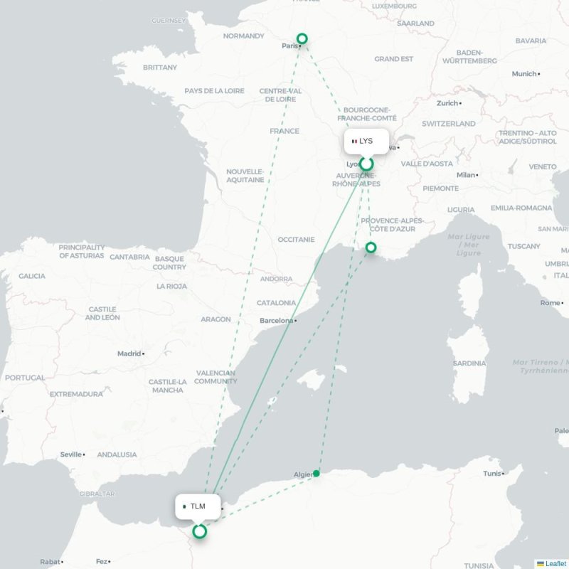LYS - TLM route map
