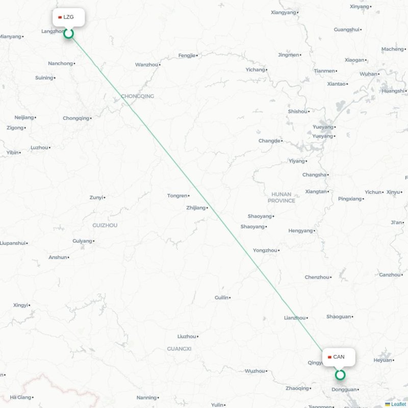 LZG - CAN route map