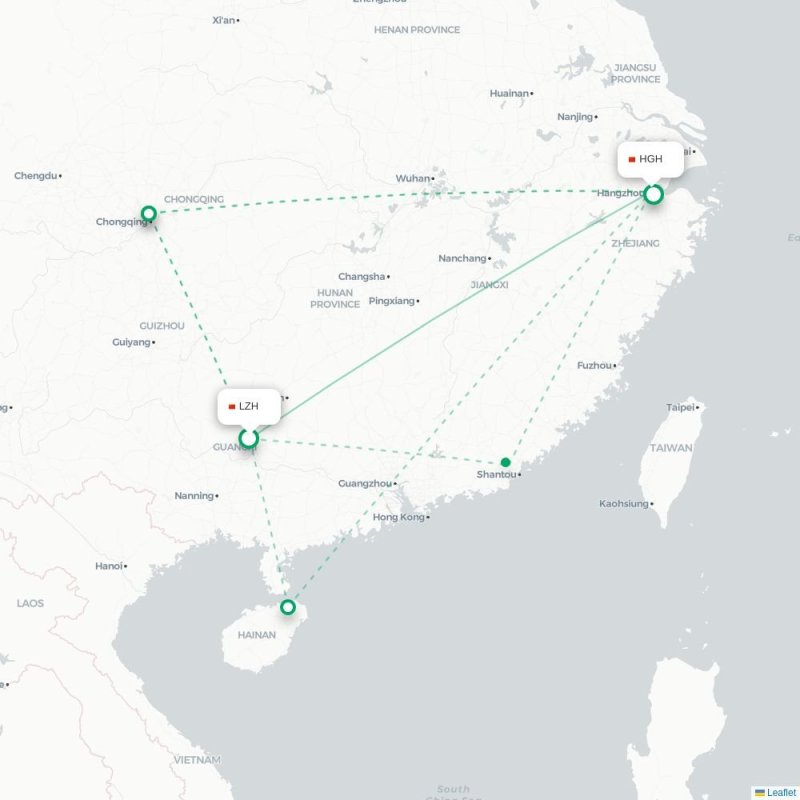 LZH - HGH route map