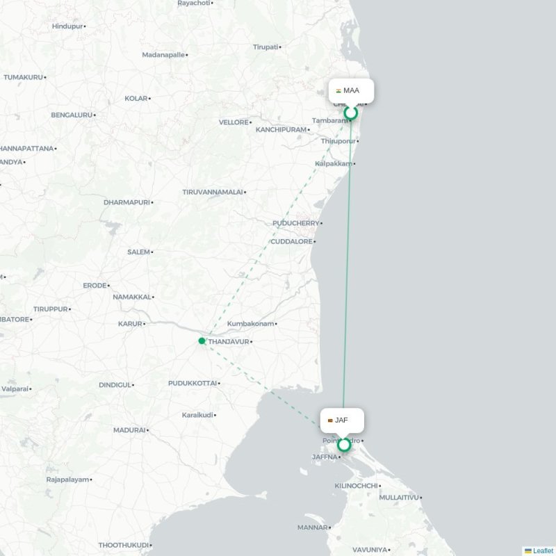 MAA - JAF route map