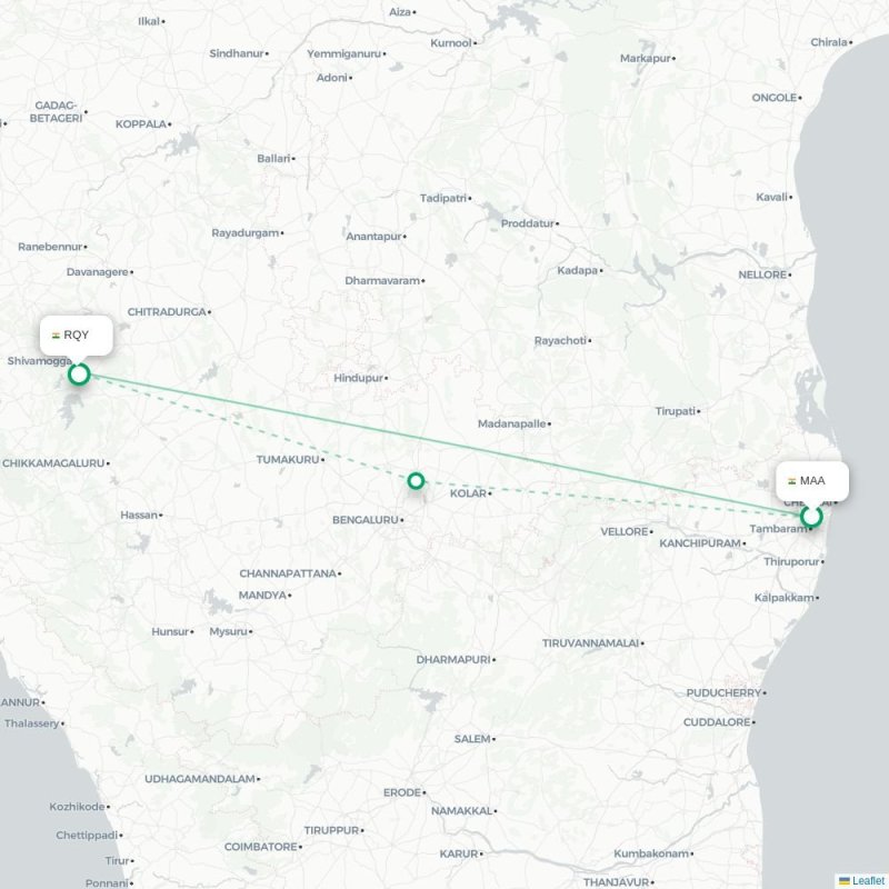 MAA - RQY route map