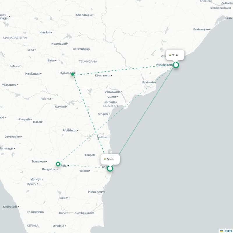 MAA - VTZ route map