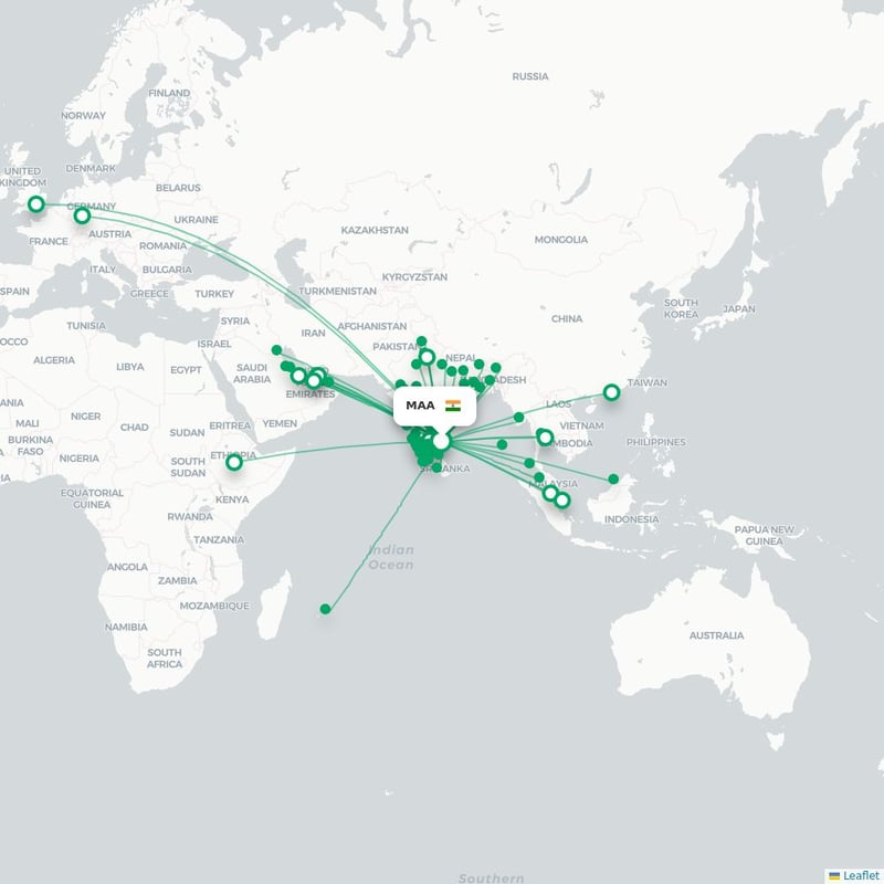 Route map Madras  MAA airport
