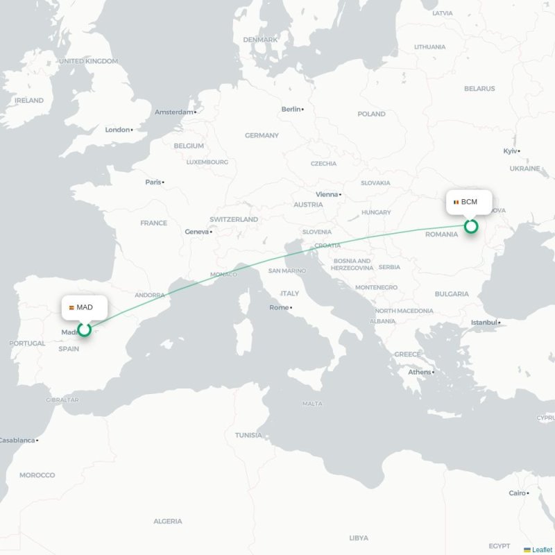 MAD - BCM route map