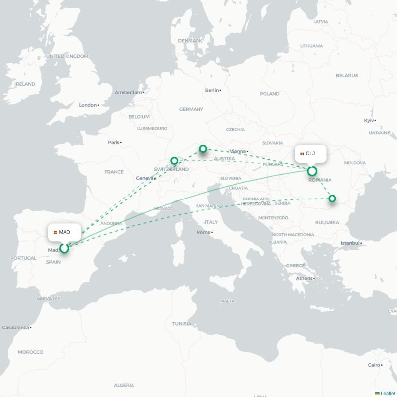 MAD - CLJ route map