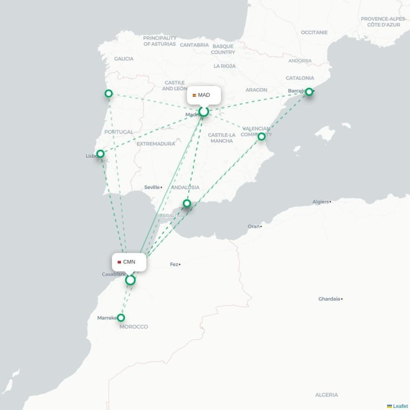 MAD - CMN route map