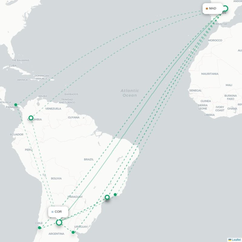 MAD - COR route map
