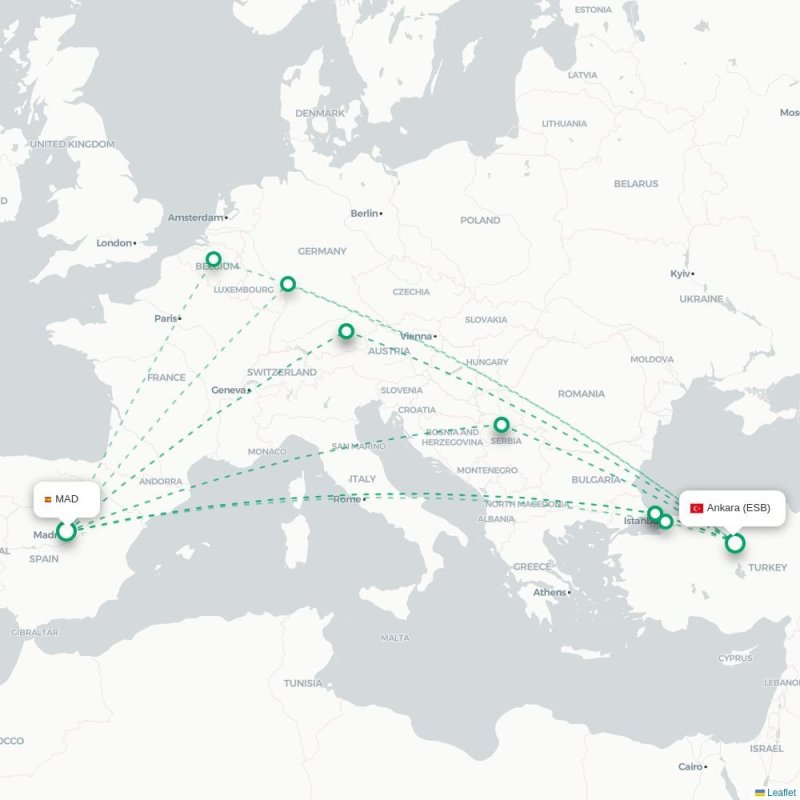 MAD - ESB route map
