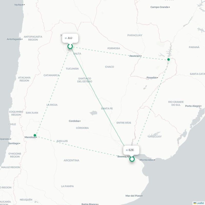 MAD - EZE route map