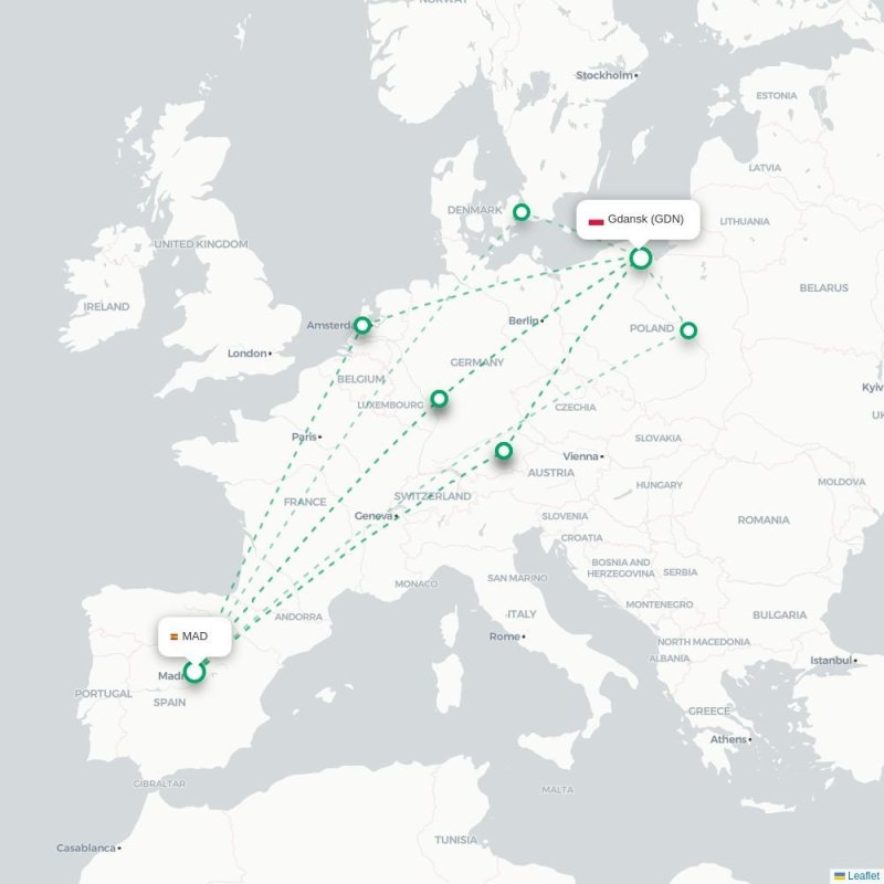 MAD - GDN route map