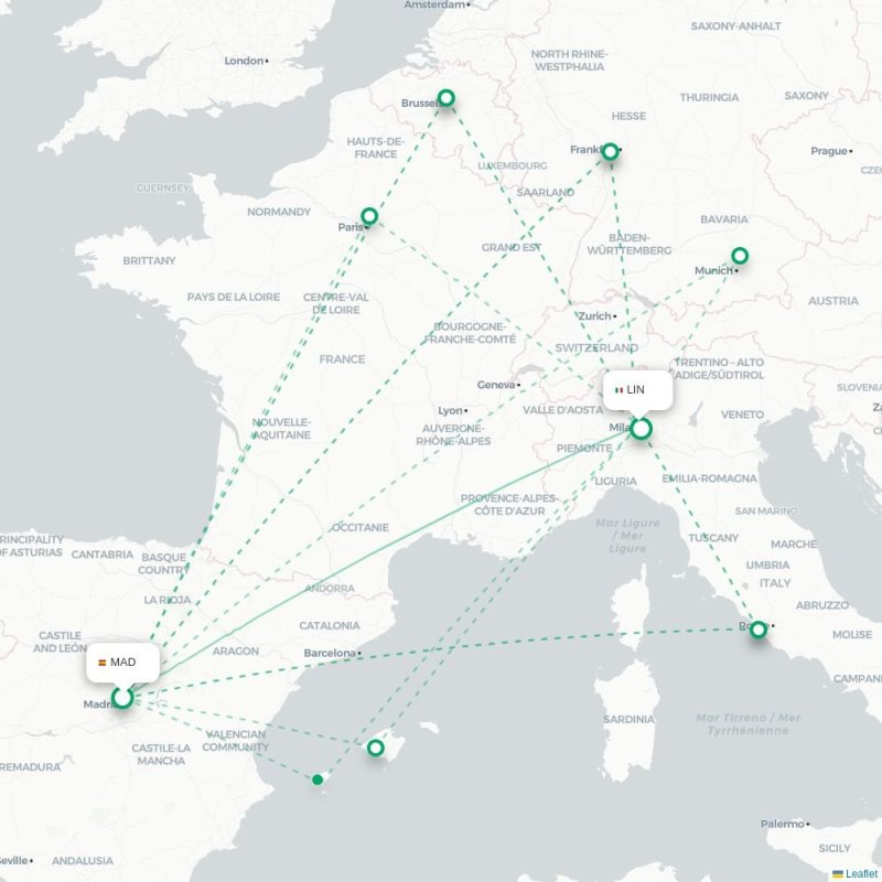 MAD - LIN route map