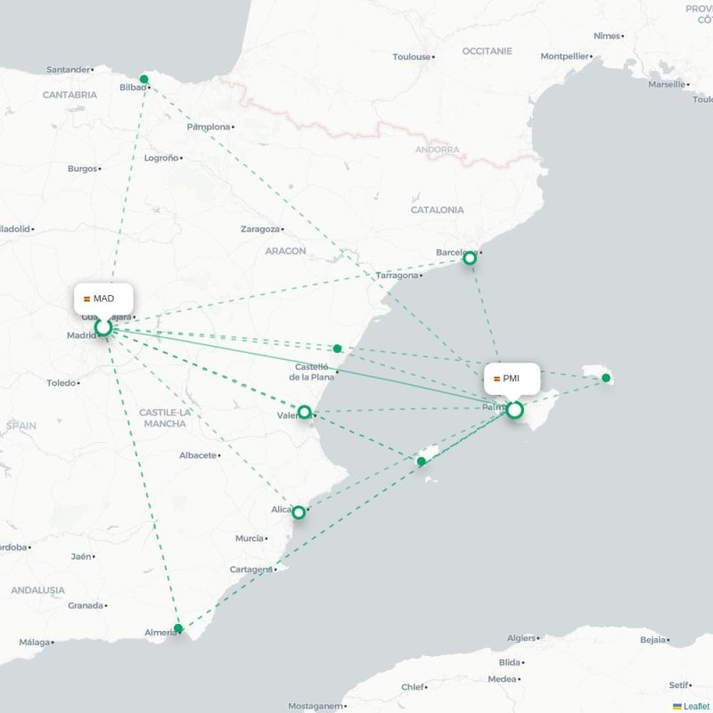 MAD - PMI route map