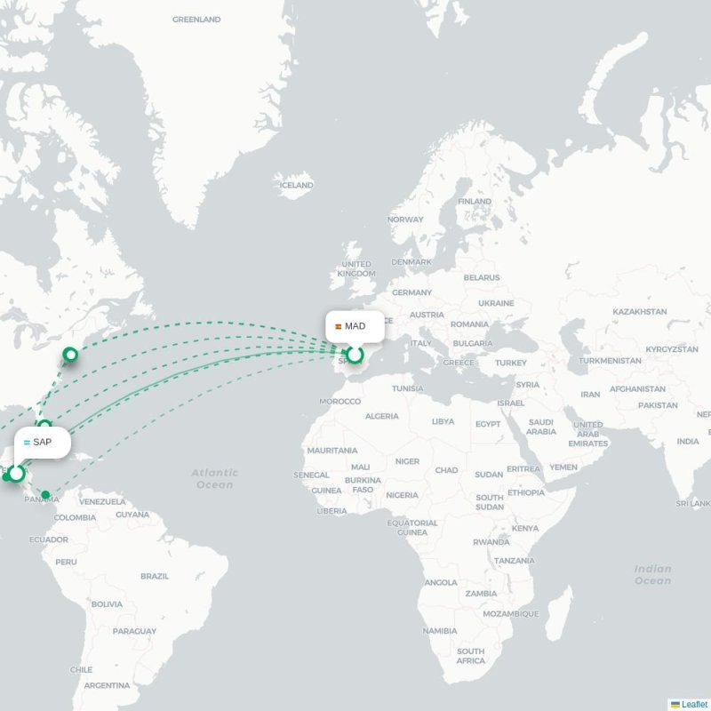 MAD - SAP route map