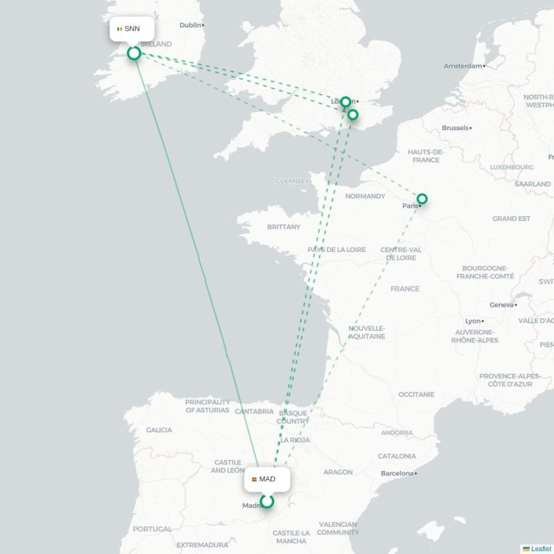 MAD - SNN route map