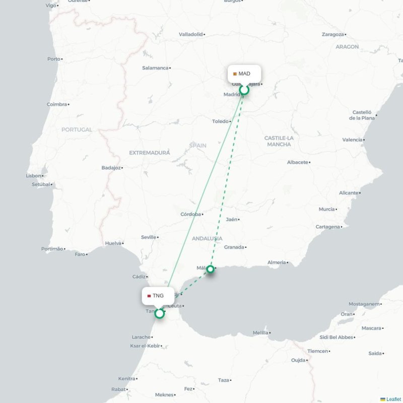 MAD - TNG route map